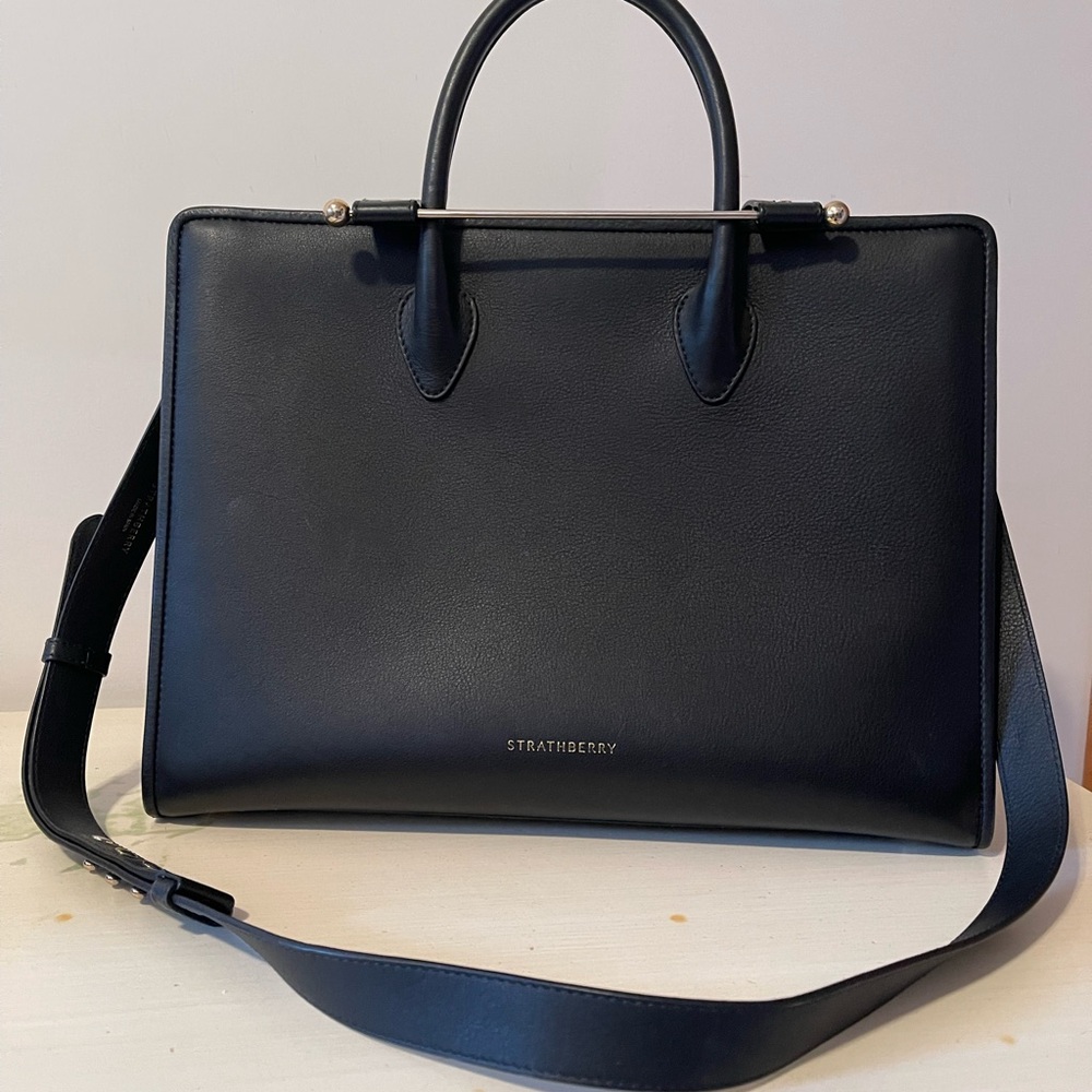 Strathberry black leather handbag